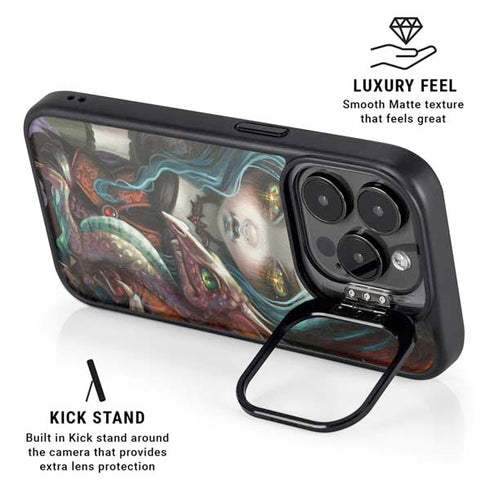 Gothic Vampire Fairy with Dragon & Skulls by Jasmine Becket-Griffith iPhone 15 Pro Kickstand Case